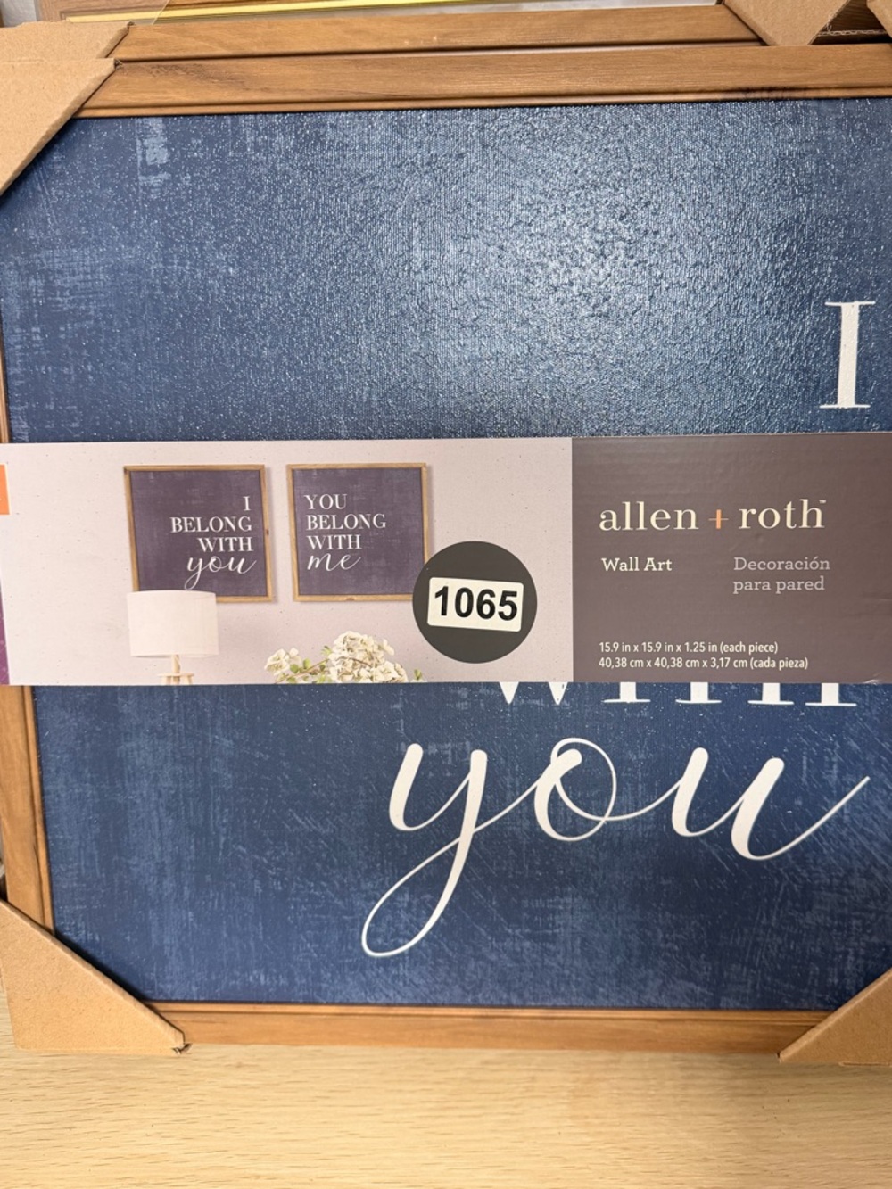 allen + roth "You Belong With Me" Framed Wall Art - Navy & White